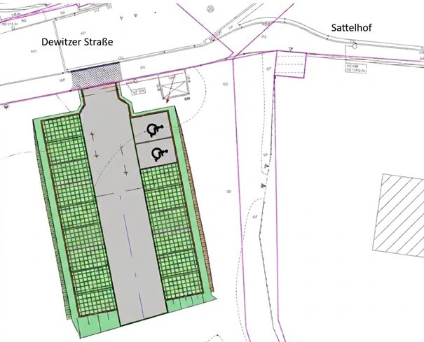 Bau Parkplatz Dewitzer Straße