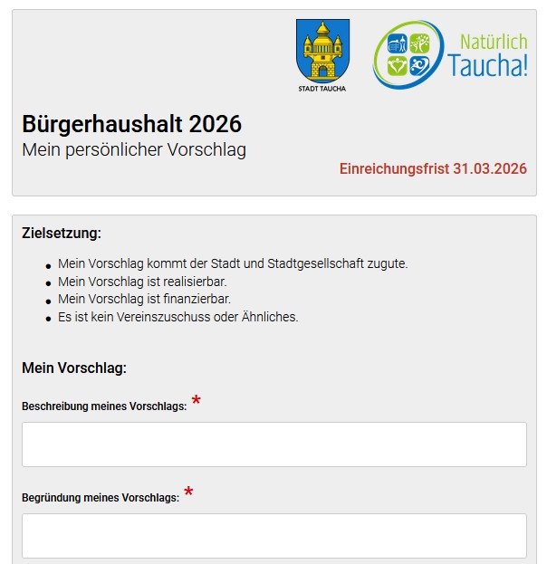 Bürgerhaushalt 2026 Bürgerhaushalt 2026