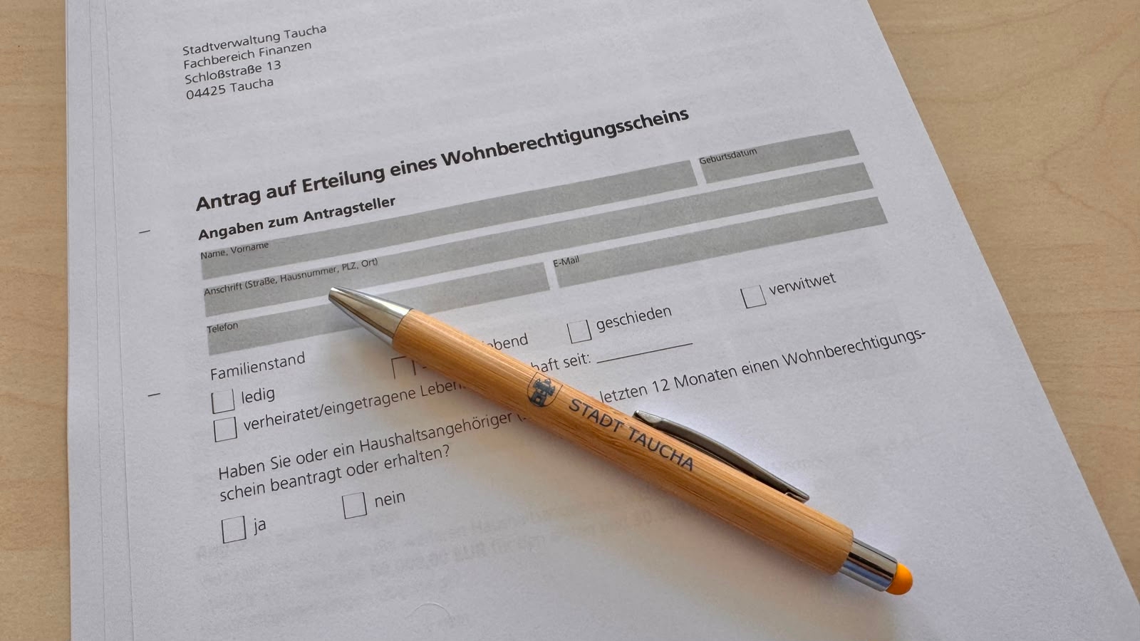 Antrag auf Wohnberechtigungsschein