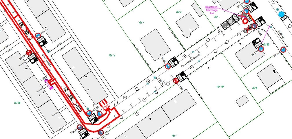 Vollsperrung der Goethestraße und Paul-Henze-Straße
