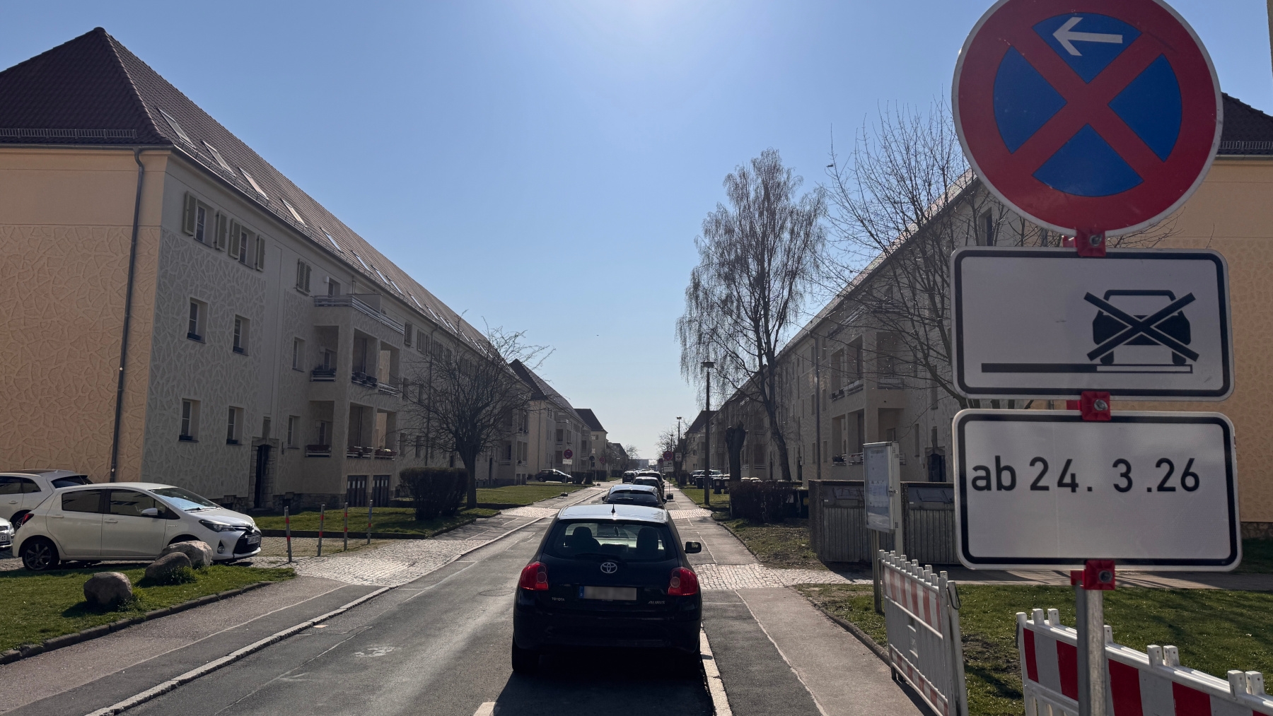 Vollsperrung der Karl-Marx-Straße aufgrund von Bauarbeiten