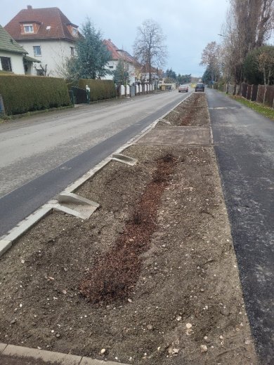 Radweg Kriekauer Straße während der Maßnahme