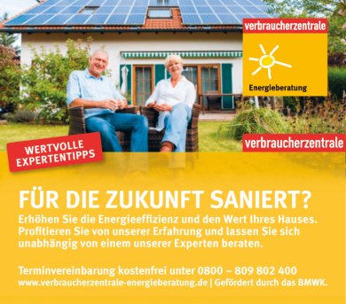 Energieberatung Verbraucherzentrale Sachsen Plakat über Energieberatung der Verbraucherzentrale Sachsen